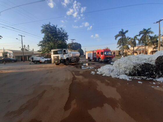 Sorriso: Rolos de algodão pegam fogo durante o transporte Sorriso Sorriso Mato Grosso