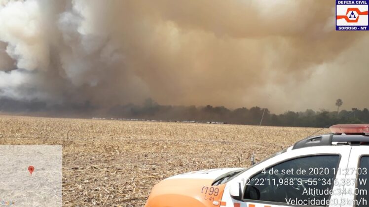 Sorriso: Fogo incontrolável atigem grande área e avança em assentamento Sorriso Sorriso Mato Grosso