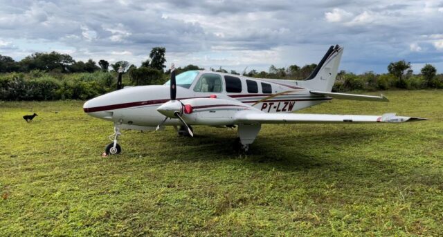 Aeronave apreendida em Ribeirão Cascalheira