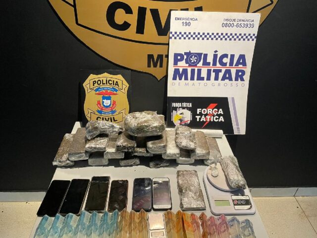 PM apreende 20 tabletes de drogas e cestas básicas que seriam distribuídas para facção criminosa CAPA