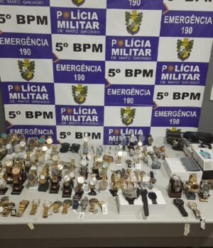Polícia Militar recupera 115 relógios de luxo furtados em Rondonópolis