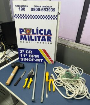 PM prende dupla e impede furto em loja de eletrodomésticos em Sinop