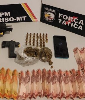 Polícia Militar prende suspeito por posse irregular de arma, tráfico e formação de quadrilha